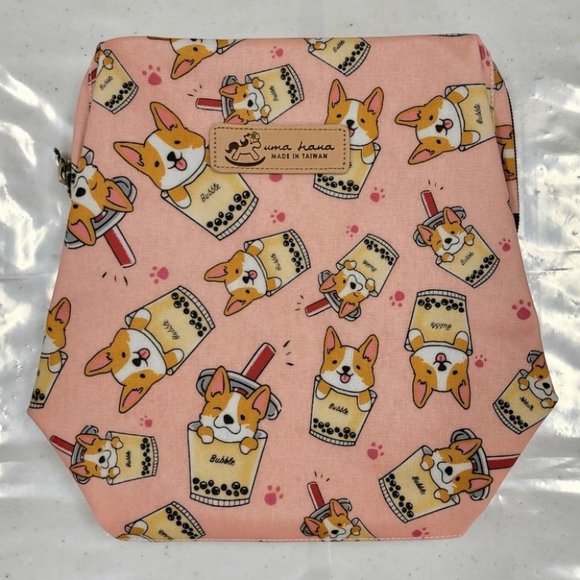 Waterproof Boba Corgi Large Opening Makeup  Bag - Picture 8 of 15